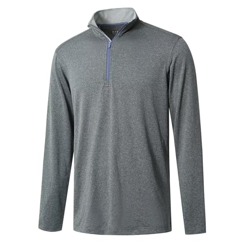 M MAELREG Quarter Zip Golf Pullover Men Dry Fit Long Sleeve Performance Wicking Mock Neck 1/4 Zip Pullover Mens Sweatshirt