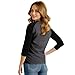 Decrum Grey and Black Womens Baseball Tee Shirt - Raglan Shirts for Women [40003053] | Gry&Blk Rgln Womn, M
