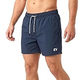 RIPT Men’s Quick Dry Swim Shorts with Mesh Lining Drawstring Waist UV50 Sun Protection Beach & Swimming Trunks (Navy, L)