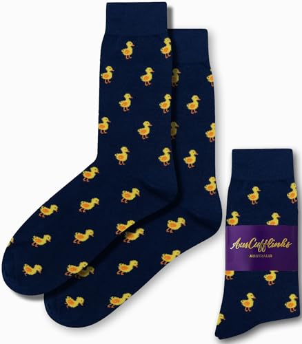 AUSCUFFLINKS Duck Socks for Him | Duckling Animal Lover Socks for Men | Bird Socks for Him | Birthday Gift for Guys (Duck)