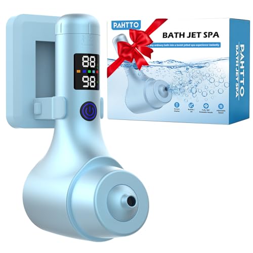 Bath Jet Spa for Tub, 10400mAh Rechargeable Bathtub Jet with Smart Temperature Sensor & LED Display, Portable Jet Spa with Bubble/Jet Mode & Adjustable Speed, IPX8 Waterproof for Daily Home Spa