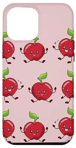 Coque pour iPhone 15 Pro Max Apple Pattern Cute Happy Apple Fruit pour les végétaliens Fruitarian