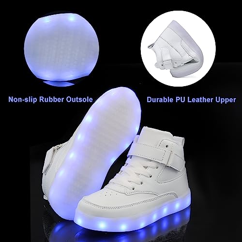 Voovix Unisex Led Shoes Light Up Shoes High Top Sneakers For Women Men White44 thumb #3