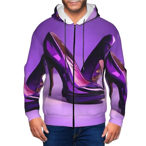 Sweat à capuche violet pour homme pull de voyage chaud mi-saison confortable - 7