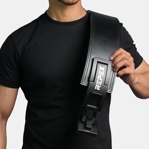 Image of 13mm True-Adjustable Lever Belt made of Genuine Leather and Aluminium Lever, 13mm gym belt with 2 yrs guarantee on lever and 5 yrs guarantee on belt. (Model- RE0104) (M)