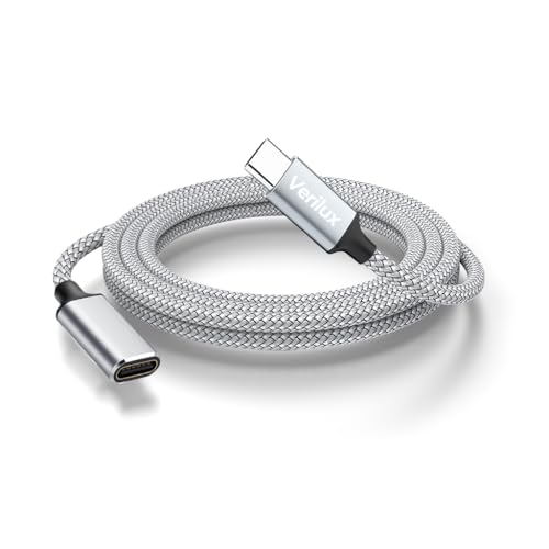 Image of Verilux PD 100W Type C Extension Cable Fast Charging, 1M /3.3FT USB C Male to Female Extension Cable Support 10Gbps Data Transfer, 4K@60Hz HD Video Output Compatible with iPad Pro, MacBook Pro, Grey