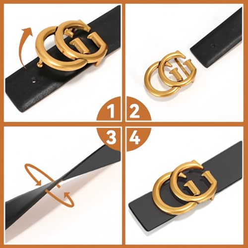 Women's Fashion Belt with Gold Adjustable Buckle for Dresses, Pants, Jeans3