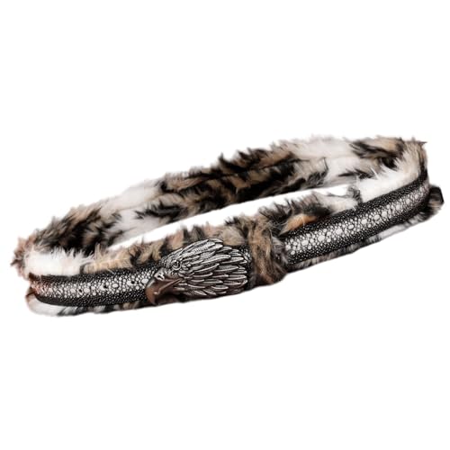 Ceinture en peluche chaude avec boucle vintage style western pour pantalon jean