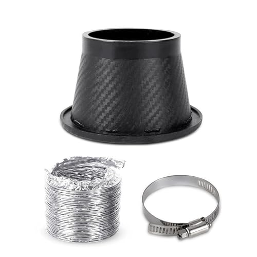 Car Universal Cold Air Intake Pipe Kit for Front Bumper ABS Plastic Turbo Air Funnel Inlet Kit for Brake Cooling Accessories Engine Kits(A)