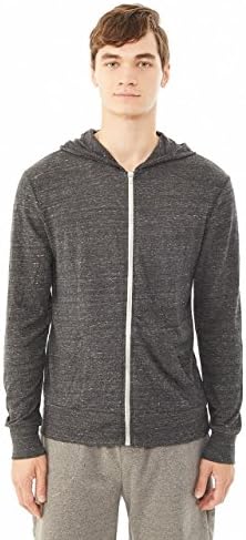 Alternative mens Eco Zip fashion hoodies, Eco Black, Medium US