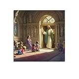 OKNGB Póster religioso de El gran Jesús cristiano 4, cuadro decorativo sobre lienzo, 70 x 70 cm