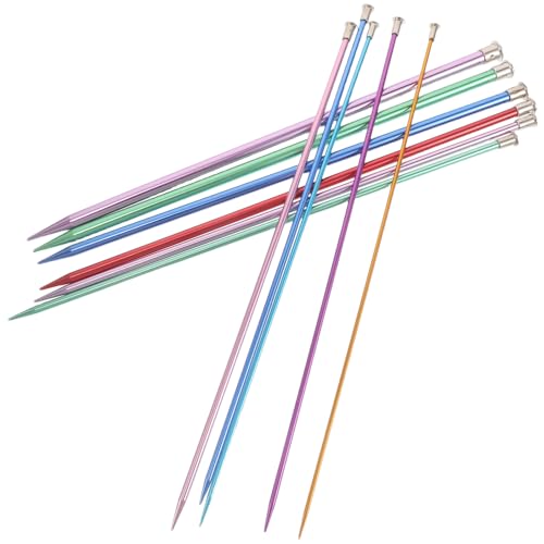 Agujas de tejer rectas de aluminio de 3.0-10mm para tejer bufandas y suéteres hechos a mano