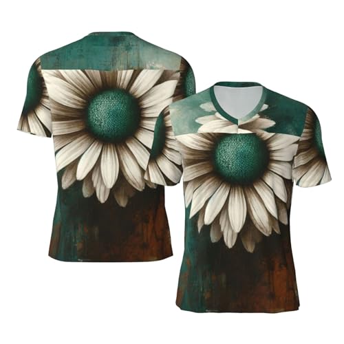 Stylish Athletic Sports Jersey Modern-Geometric-Daisy Men's Rugby Jersey X-Large