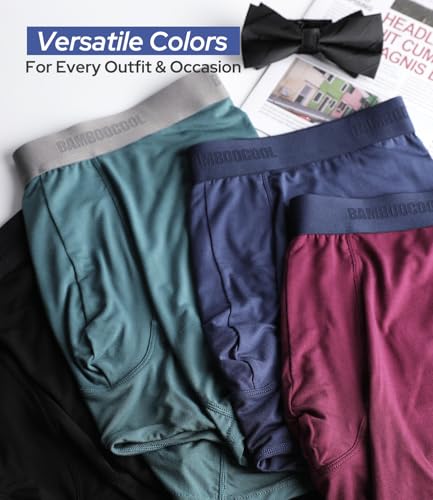 Image of BAMBOO COOL Men's Ultra Breathable Underwear,No Riding Up Boxer Briefs with ComfortFlexible Waistband,Multipack