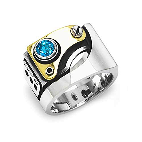 [ドクターモンロー] 18金 メカニカルリング 13号～23号 (クリアジルコニア 15号) ゴールド K18 機械 シルバー925 指輪 メンズ