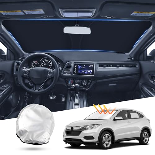 T TGBROS Windshield Sun Shade Custom Fit for 2016-2022 Honda HR-V HRV Accessories Foldable Sun...