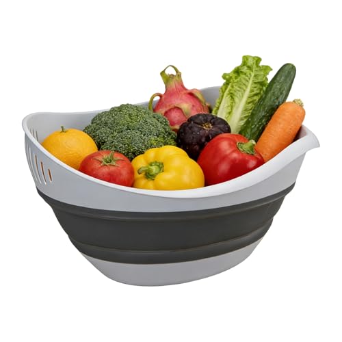 Colador de cocina | Gran capacidad contenedor de almacenamiento plegable | escurridor de alimentos, colador de espaguetis y skimmer, para lavado y goteo de verduras Pasta Espaguetis Maison Restaurant
