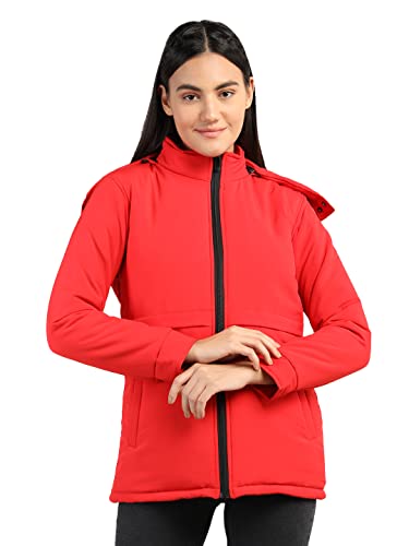 Image of CHKOKKO Women's Winter Quilted Jacket Red - Polyester, Standard Length, M