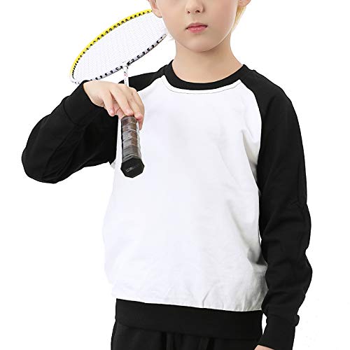 ALALIMINI Toddler Boys T-shirts Unisex Kids Long Sleeve Top Tees Color Cotton Crewneck Sweatshirts (Black, 4T)