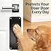 2Pcs Door Scratch Protector & Kick Plate for Bottom of Door - 4x16 Inch Stainless Steel, Dog Scratch Door Protector & Cat Scratch Protection, Tool-Free Peel and Stick for Interior/Exterior Doors White