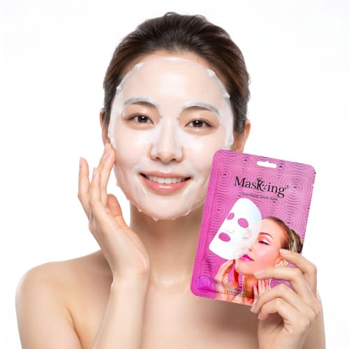 Image of Masking Sheet Mask for Glowing Skin - Glow Facial Sheet Mask for Brightening & Lightening | Deep Hydration | Suitable for All Skin Types | Pack of 4 (20g Each)
