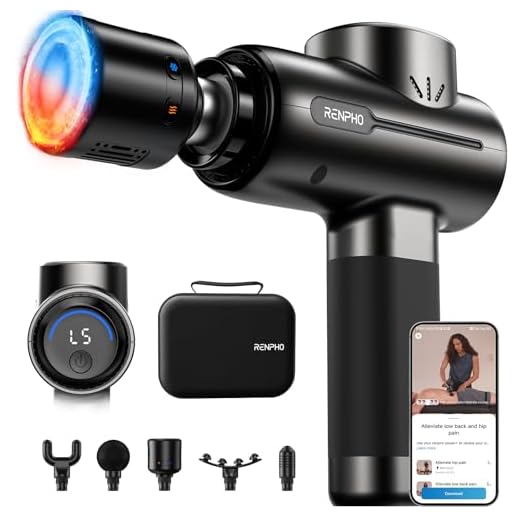 RENPHO Massage Gun with Heat and Cold, Portable Percussion Muscle Deep Tissue Massager with Carry Case, Gifts for Men Women