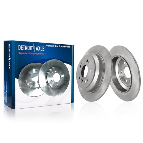 Image of Detroit Axle - Rear Brake Kit for 2019-2025 Honda Passport 2016-2022 Pilot | 2017-2025 Ridgeline, Disc Brake Rotors Ceramic Brake Pads 2018 2020 2021 2023 2024 Replacement 12.95 inch inch