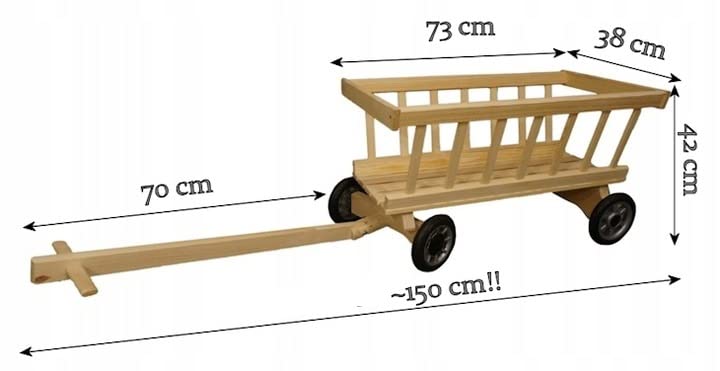 COIL Leiterwagen, Handwagen, Spielzeug-Kinderwagen, Handgefertigt aus Holz, Bollerwagen, Gartendekorationen, Schwenkbare Vorderrader, Selbstmontage (Groß)