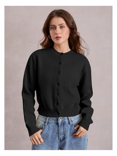 Image of SOLY HUX Women's Button Down Cropped Lightweight Cardigan Sweater Cute Fall Fashion 2026