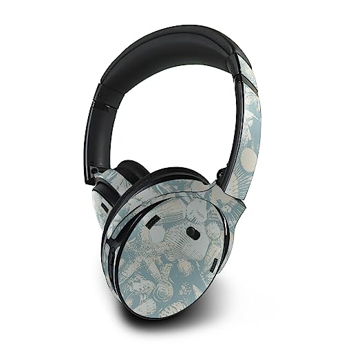 Image of MightySkins Skin Compatible with Bose QuietComfort 45 Headphones - Blue Seashells | Protective, Durable, and Unique Vinyl Decal wrap Cover | Easy to Apply, Remove, and Change Styles | Made in The USA