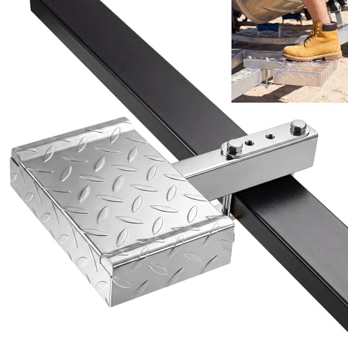 Image of 6 inch x 9 inch Boat Trailer Step with Nonslip Surface Galvanized Steel Heavy Duty Boat Trailer Steps for The Tongue Fits for 4 inch x 3 inch Frame