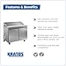 Kratos Commercial Refrigerator 48" W Sandwich Prep Table 12 Pan Capacity, Condensate Evaporator pan, No Floor Drain Needed, Removable Cutting Board, 6 Pans included, ANSI NSF7 & ANSI UL 471Certified