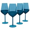 Rakleluxury matte blue wine glasses set of 4165oz glass set ideal for special events themed parties dinner table everyday usemodern and elegant design luxury wine glasses  urban country home decor
