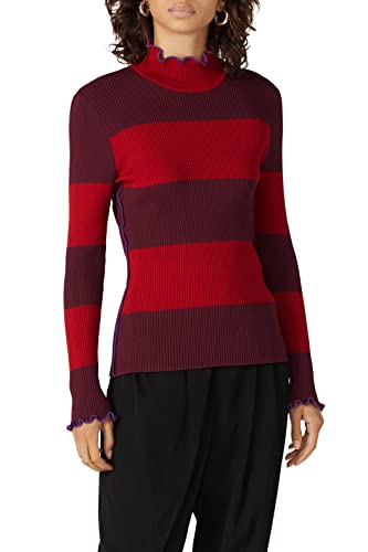 Image of Rent The Runway Pre-Loved Ruffle Trim Striped Sweater