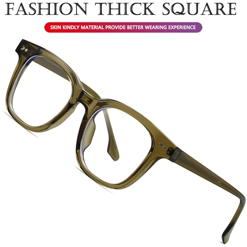 Image of AIEYEZO Fashion Blue Light Glasses for Women Men Retro Anti-Blue Light Eyeglasses TR90 Square Frame Computer Glasses
