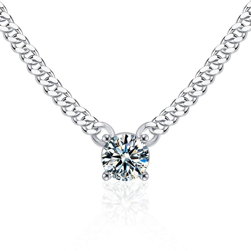 14K Gold 1ct Diamond Cuban Chain Pendant Necklace for Men, VVS1 D-Color, Stylish Valentine’s Day Present for Him