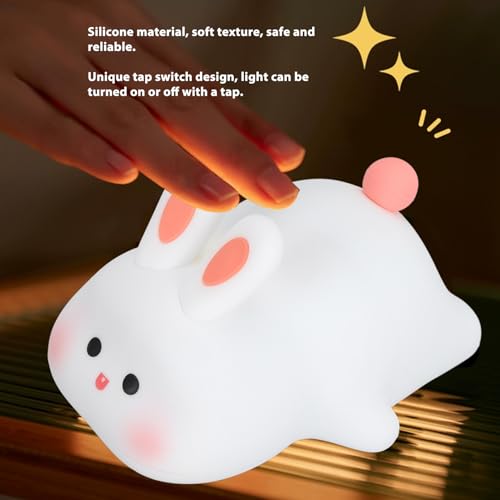 Lámpara nocturna de silicona con conejito USB recargable miniatura 2