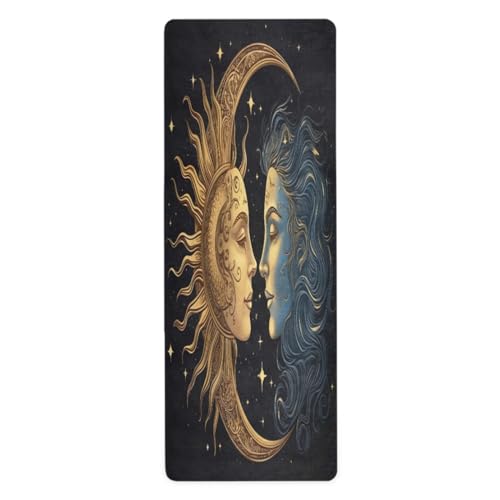 FLildon Sun and Moon Yoga Mat Thick Non Slip Yoga Mat Workout Mat for Men Women, Exercise & Exercise Mat for Home Gym, Yoga, Pilates, Stretching, and Floor