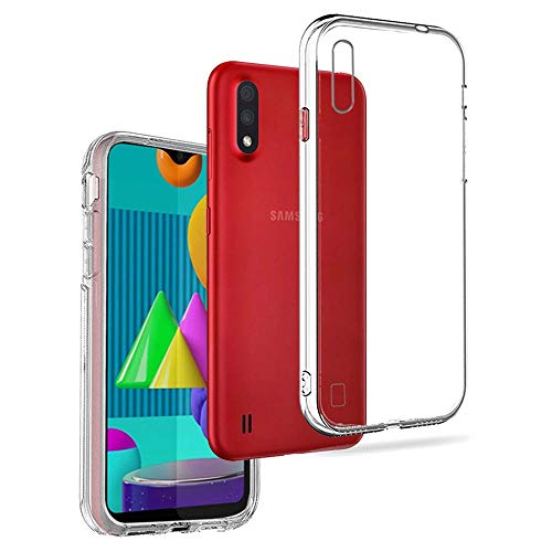 REY - Funda Carcasa Gel Transparente para Samsung Galaxy M01 - Galaxy A01, Ultra Fina 0,33mm, Silicona TPU de Alta Resistencia y Flexibilidad