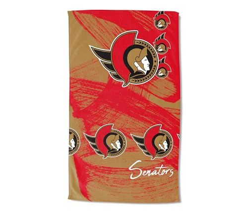 Northwest NHL Ottawa Senators Oversized Microfiber Beach Towel, 40 x 72 Inches – Quick Dry, Sand Resistant, Lightweight, Highly Absorbent, Distorter Design