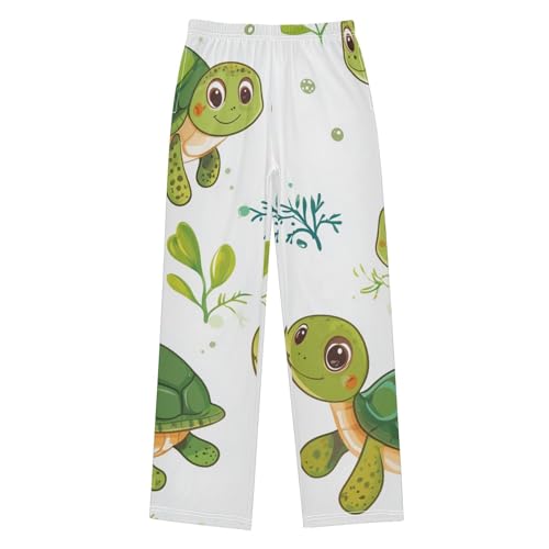 Lovely Sea Turtle Boys Long Pants Soft Trousers Elastic Waist Kids Lounge Bottoms with Pockets S-XL