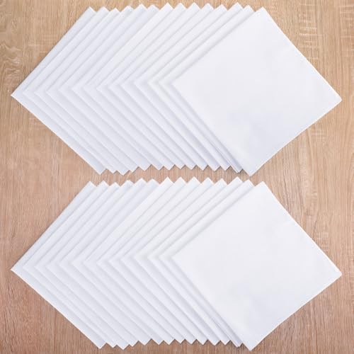 Image of Leinuosen 100 Pack Handkerchiefs Bulk Men's Handkerchiefs Cotton Classic Hankies Pocket Square Towel for Wedding Party