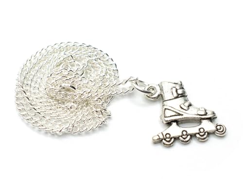 Miniblings Rollerskates Inliner Kette 45cm Inlineskates Rollschuhe Silber -...