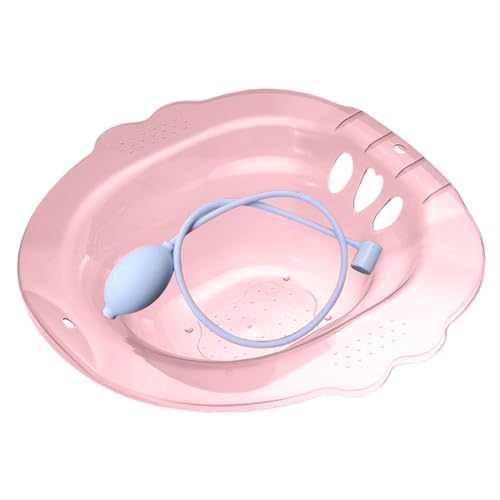 Sitz Bath - Baño portátil para hemorroides, bañera sobre el inodoro, baño portátil para el hogar, posparto con agujeros de drenaje y accesorio de bidé de descarga amplia área de asiento estilo 4
