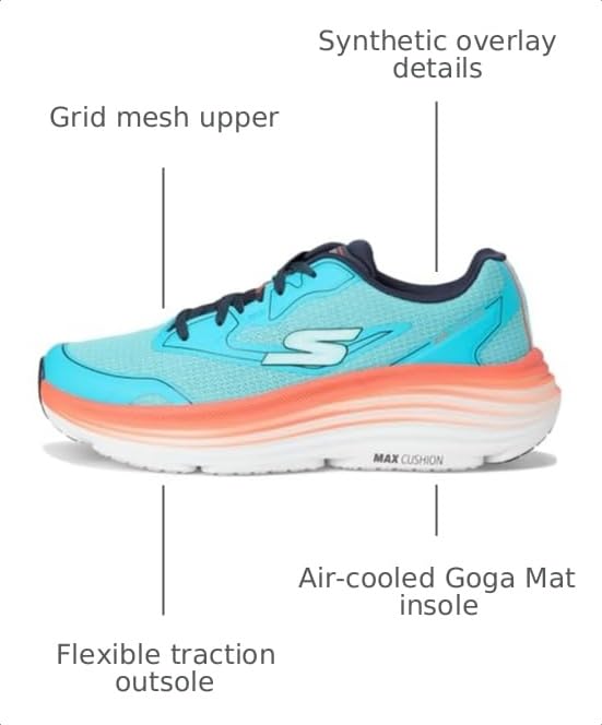 Image of Skechers Men's Endeavour Space Angle | Max Cushioning, Air-Cooled Goga Mat Insole, Ultra Light Midsole, Breathable Mesh Upper, Natural Rocker Technology