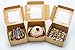 50 Pack Display Window Brown Bakery Boxes for Small Cake, Cookie, Dessert, Donut, Pie Slice, Pastry Durable Kraft Box for Gift Giving (4 x 4 x 2.5 inches) Stickers and Parchment Paper Included