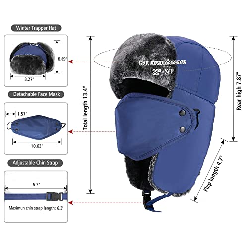 Image of mysuntown Winter Hats for Women Men Trapper Ushanka Hat with Ear Flaps