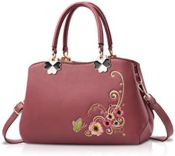 NICOLE&DORIS Women Top Handle Handbags Retro Crossbody Bag Ladies Fashion Shoulder Bag Purse Tote Embroidery