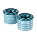 Produktbild 2er Set Windaschenbecher Sturmaschenbecher Windascher Aschenbecher blau grün gestreift sortiert 7x10cm aus Keramik