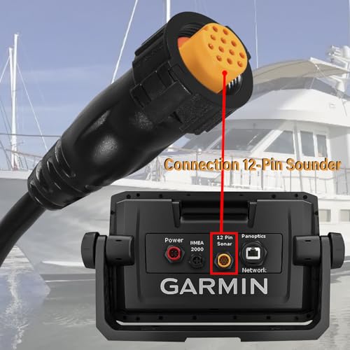 Image of 010-12122-10 Adapter Compatible with Connecting 8-Pin Transducers with XID to 12-Pin Sonar Marine Devices, Replace for Part Number 010-12122-10